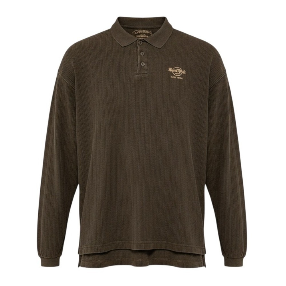 Hard Rock Cafe New York Shirt XL Men's Green LS Cotton *READ*